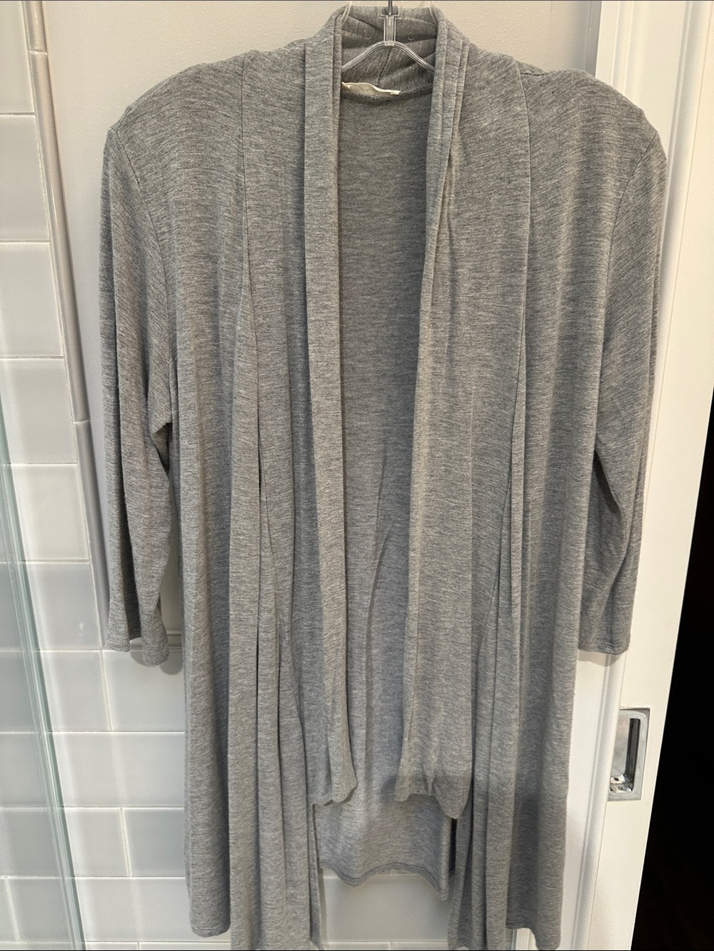 Women's Open-Front Draped Cardigan - Gray